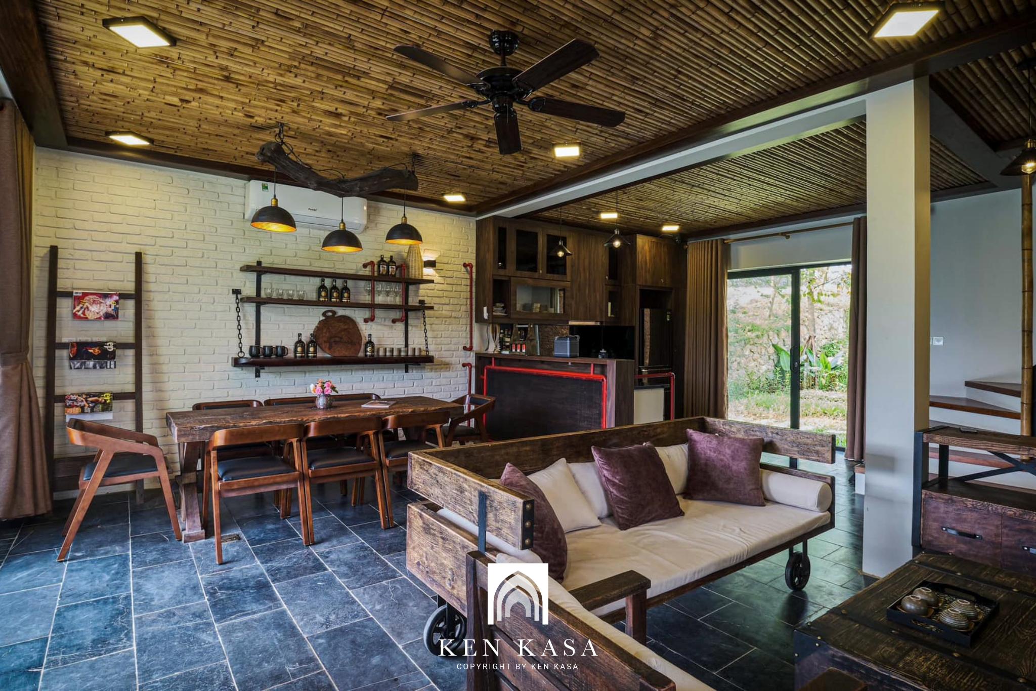 bất lợi thiết kế nội thất homestay phong c&aacute;ch th&ocirc; mộc